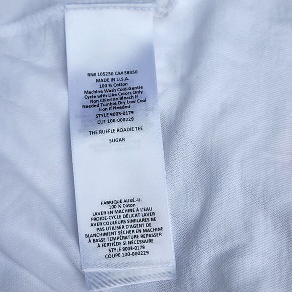 $118 Current Elliott Women's Sugar The Ruffle Roadie Tee Sz 1 (S/M) READ - Picture 15 of 16